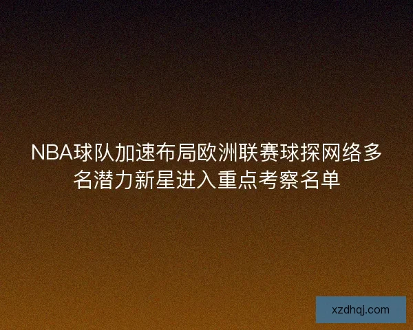 NBA球队加速布局欧洲联赛球探网络多名潜力新星进入重点考察名单